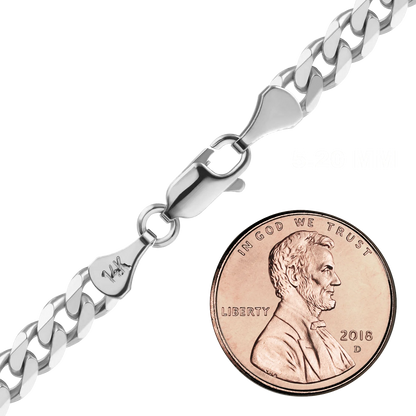 Klassisches Panzerarmband aus 14-karätigem Weißgold