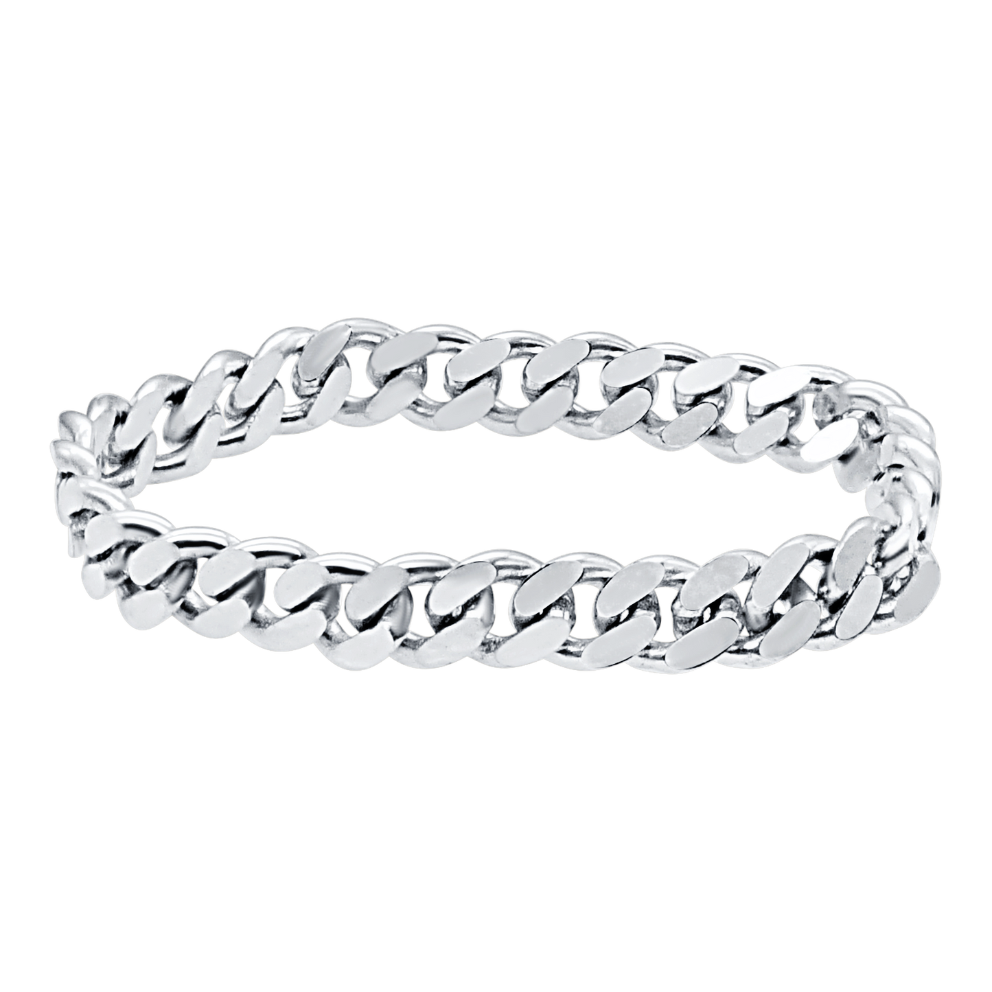 Massiver kubanischer Panzerkettenring aus Sterlingsilber