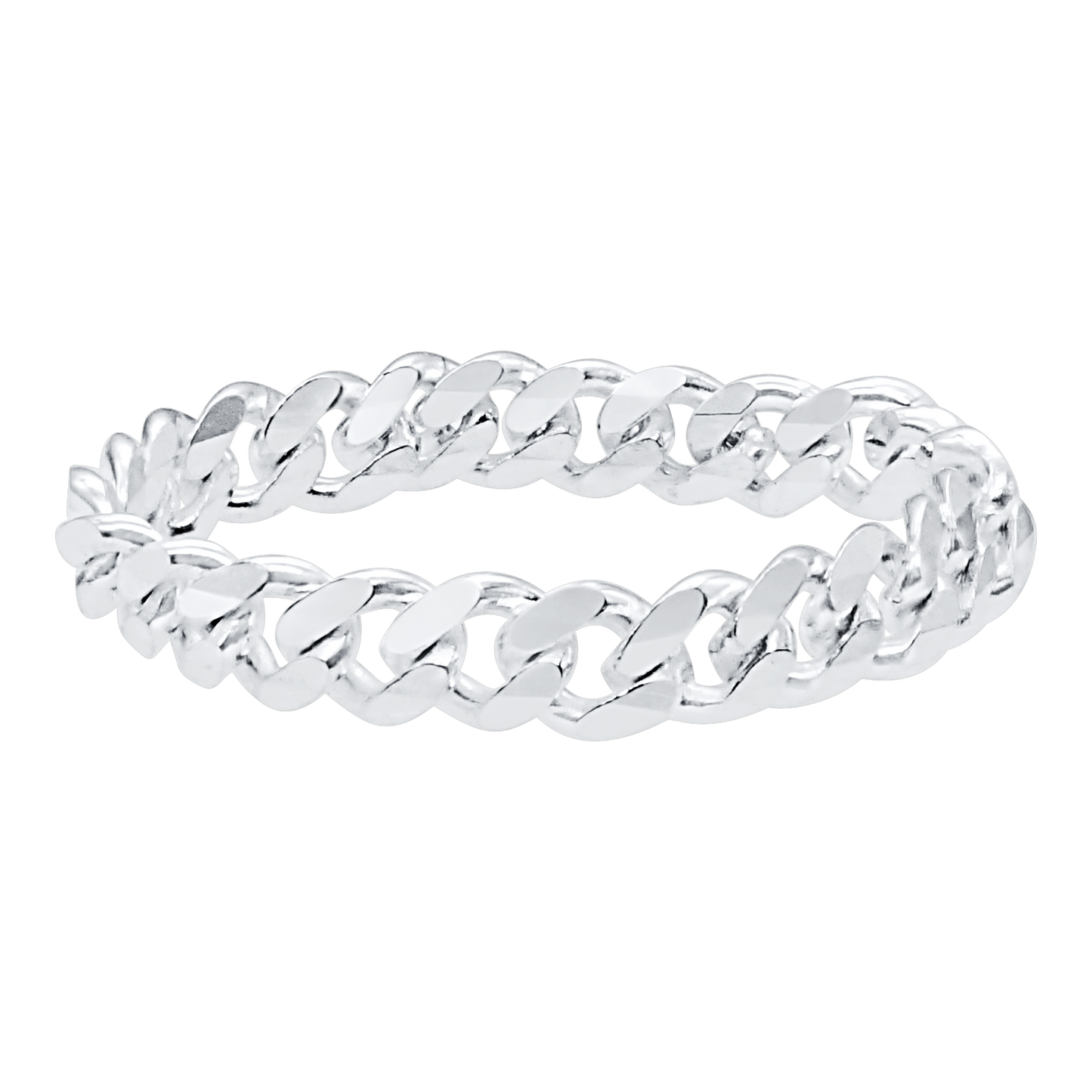 Massiver kubanischer Panzerkettenring aus Sterlingsilber