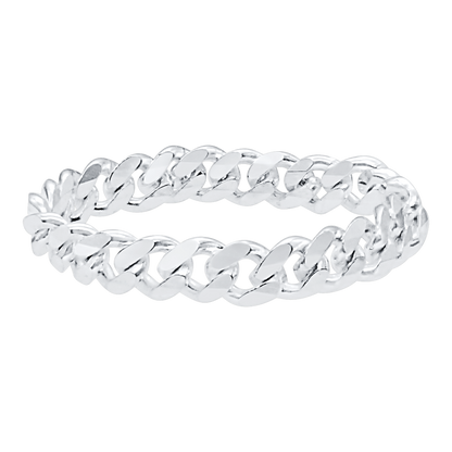 Massiver kubanischer Panzerkettenring aus Sterlingsilber