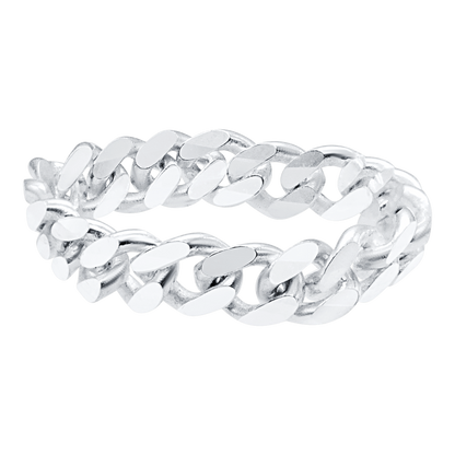 Massiver kubanischer Panzerkettenring aus Sterlingsilber