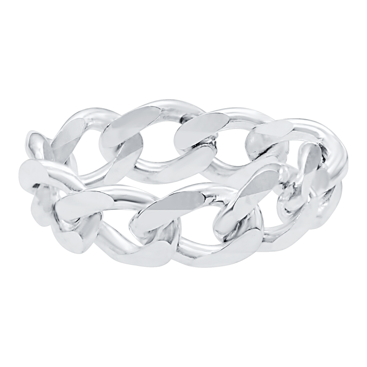 Massiver kubanischer Panzerkettenring aus Sterlingsilber