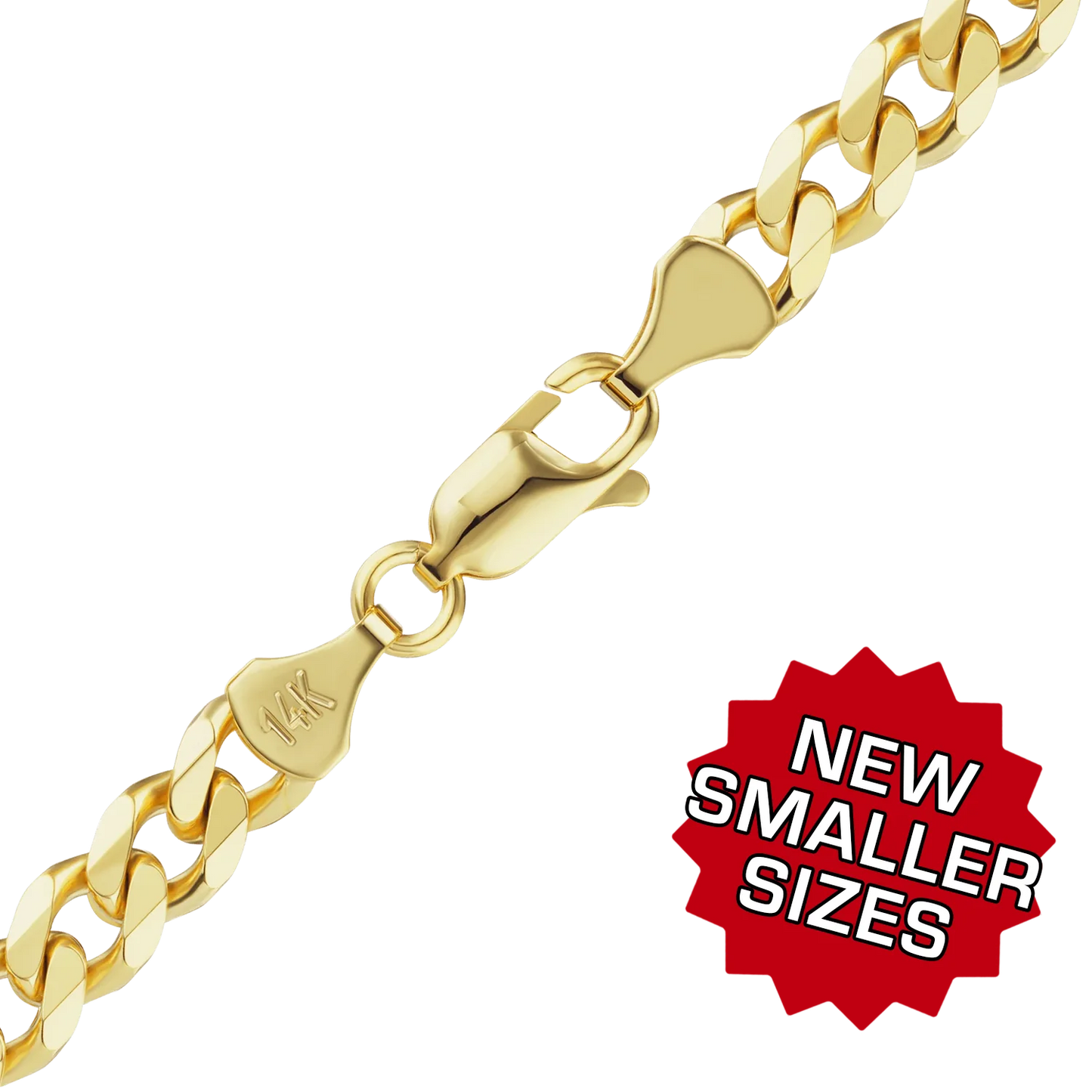 Halbmassives Panzerarmband aus 14-karätigem Gelbgold