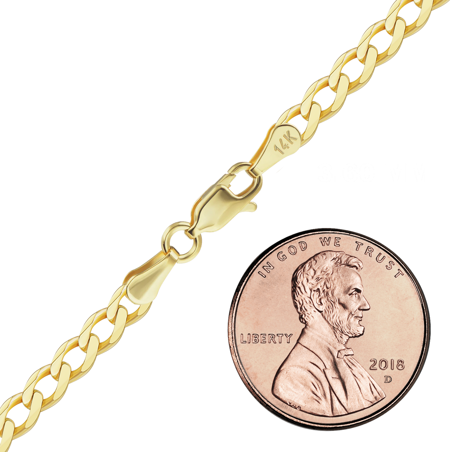 Leichtes Panzerarmband aus 14-karätigem Gelbgold