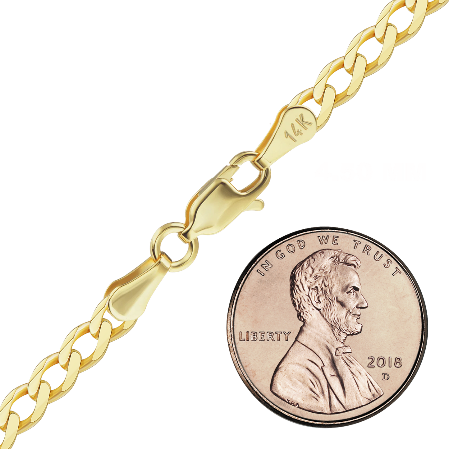 Leichtes Panzerarmband aus 14-karätigem Gelbgold