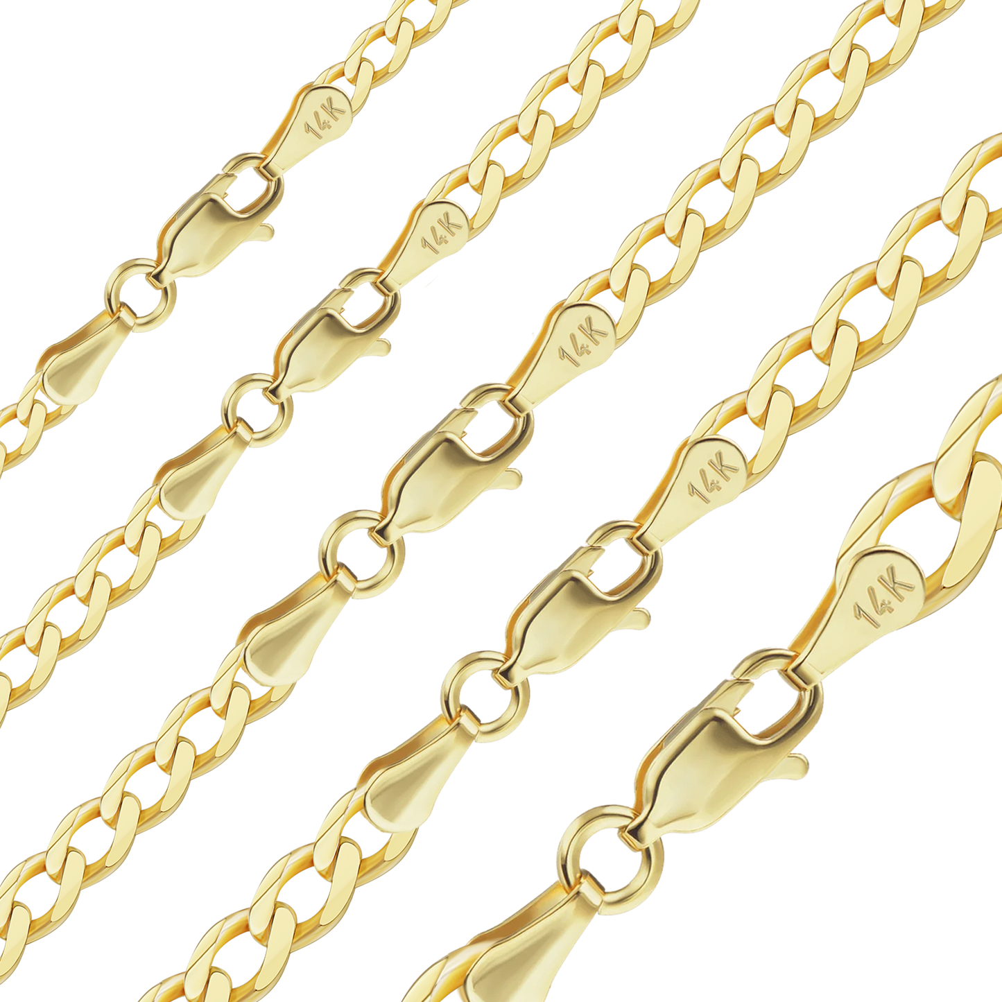 Leichtes Panzerarmband aus 14-karätigem Gelbgold