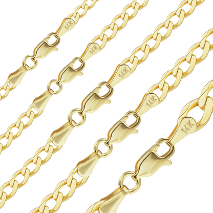 Leichtes Panzerarmband aus 14-karätigem Gelbgold