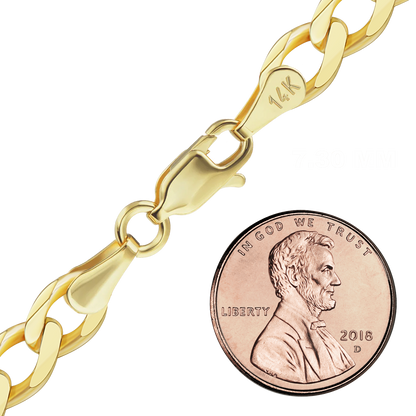 Helle Panzerkette aus 14 Karat Gelbgold