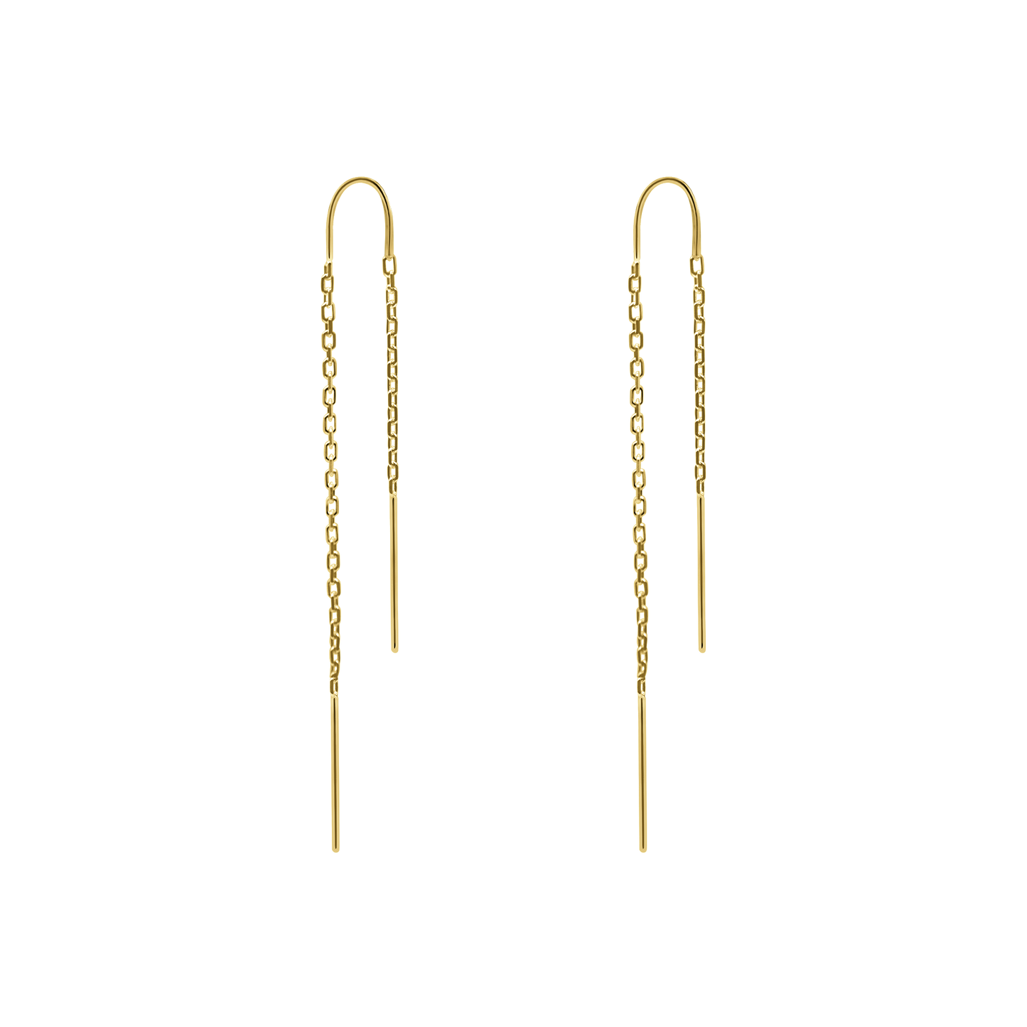 Tropfenohrringe in U-Form – Sterlingsilber/14 Karat Gelbgold