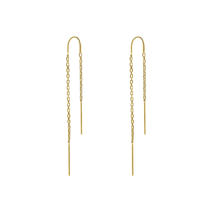 Tropfenohrringe in U-Form – Sterlingsilber/14 Karat Gelbgold