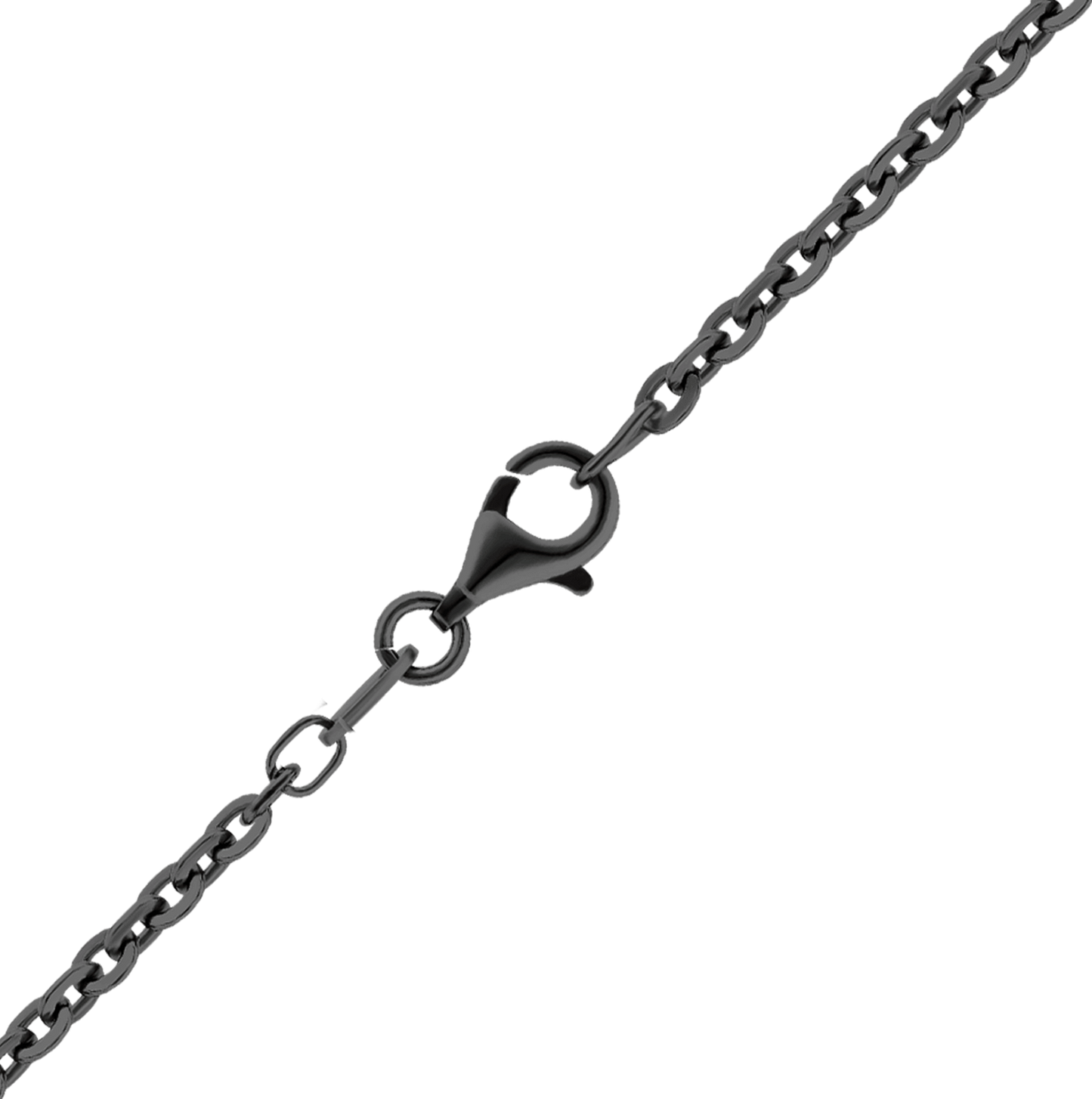 Diamantgeschliffene Kabelkette aus Sterlingsilber, schwarz-rutheniumfarben