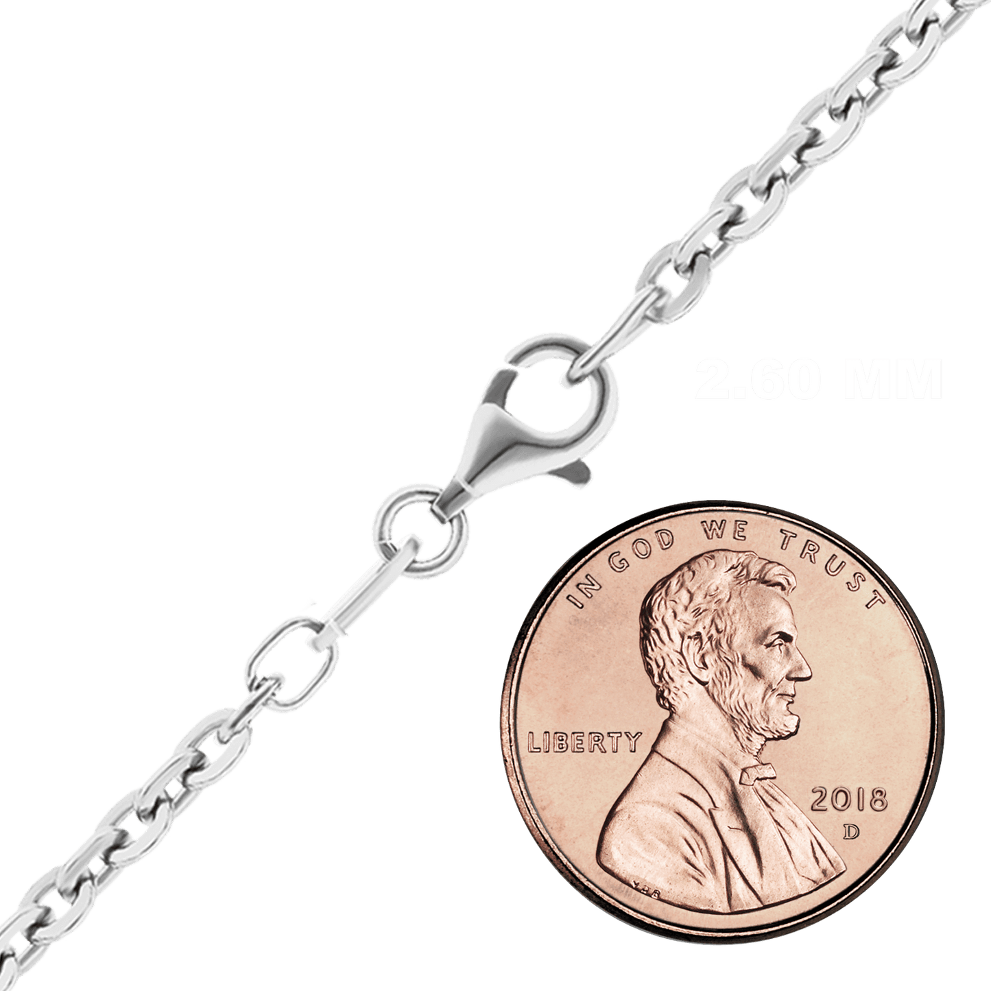 Diamantgeschliffene Kabelkette aus Sterlingsilber