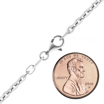 Diamantgeschliffene Kabelkette aus Sterlingsilber