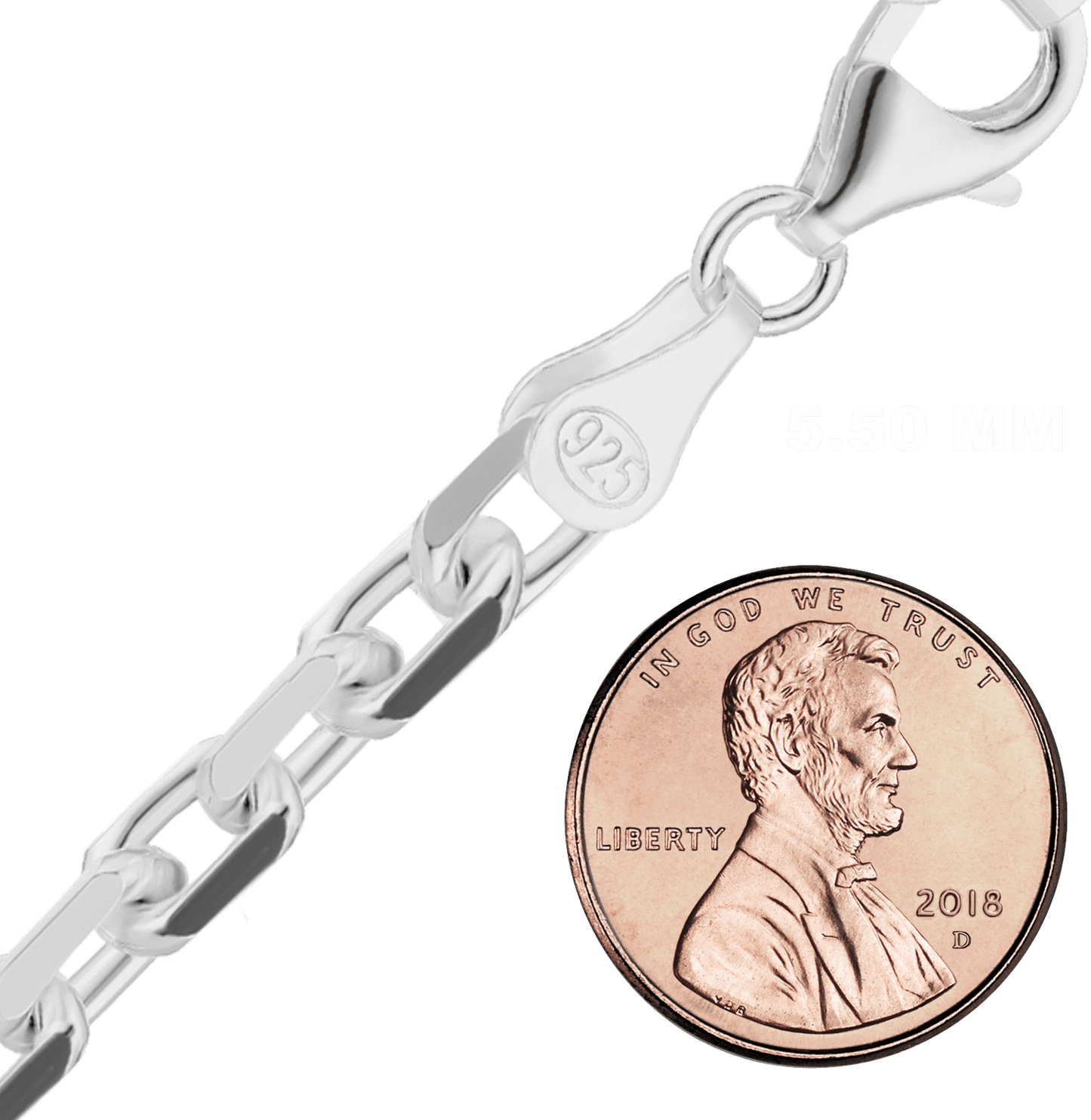 Diamantgeschliffene Kabelkette aus Sterlingsilber