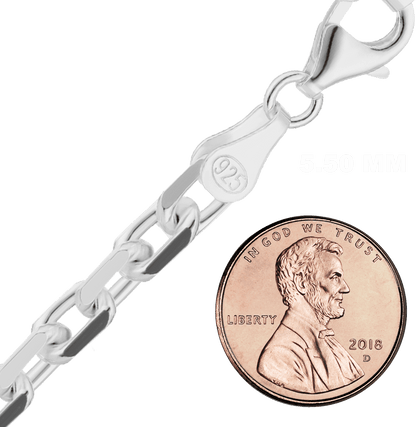 Diamantgeschliffene Kabelkette aus Sterlingsilber