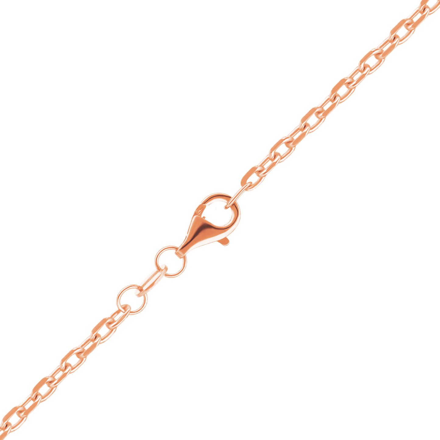 Diamantgeschliffene Kabelkette aus Sterlingsilber – 18-karätige Roségold-Veredelung