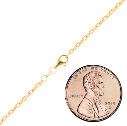 Diamantgeschliffene Kabelkette aus Sterlingsilber – 18-karätige Gelbgold-Veredelung