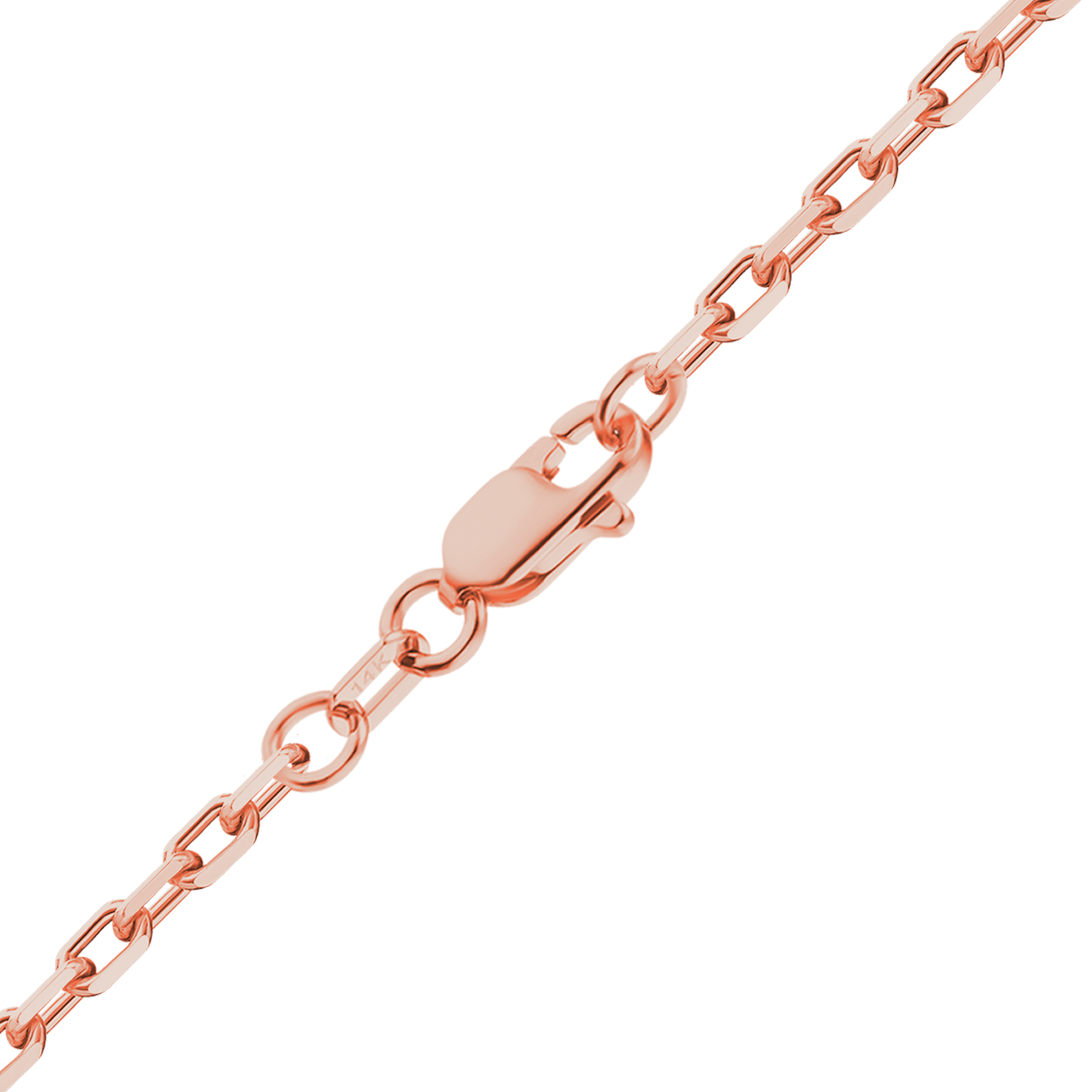 Längliches Kabelarmband mit Diamantschliff aus 14-karätigem Roségold