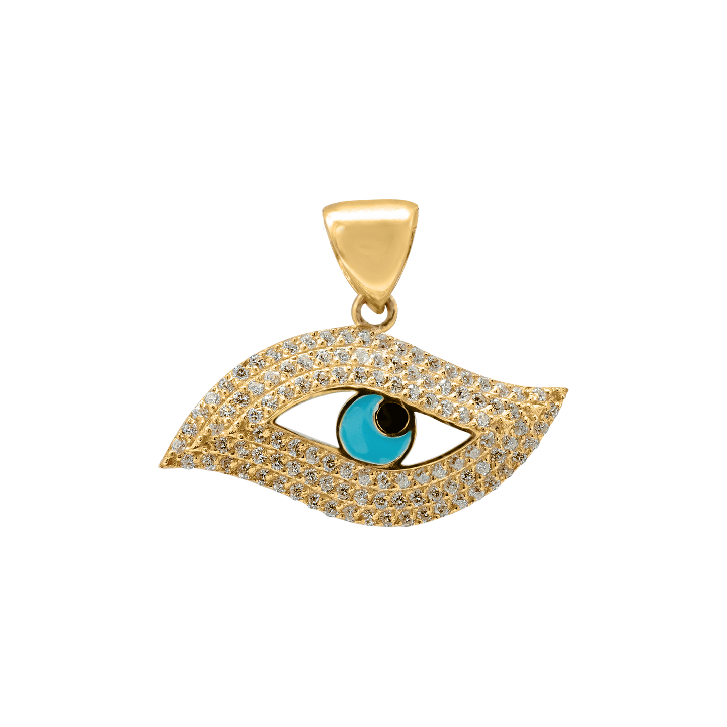 Anhänger mit bösem Blick und blauer Emaille aus Sterlingsilber