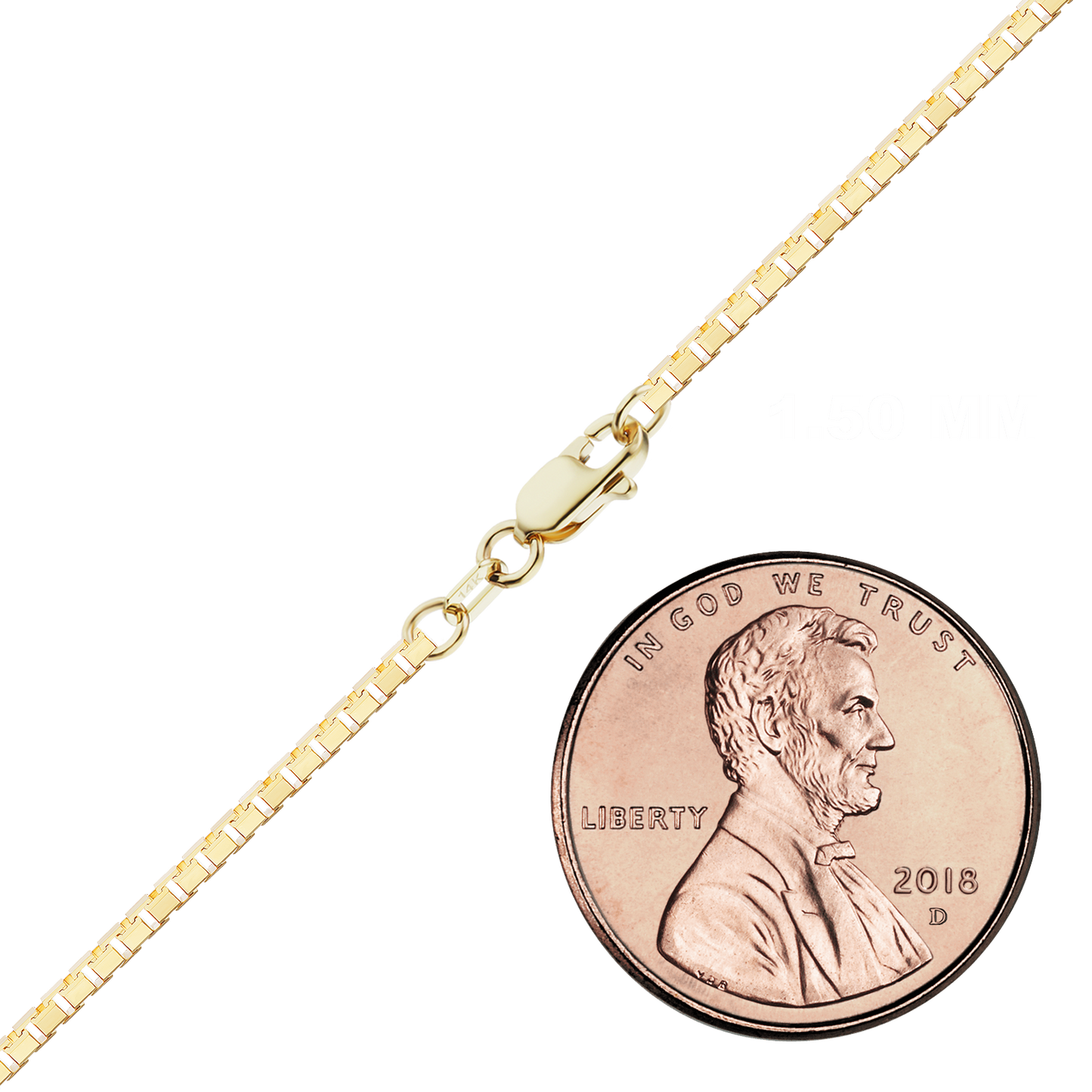 Venezianisches Box-Armband mit Diamantschliff aus 14-karätigem Gelbgold