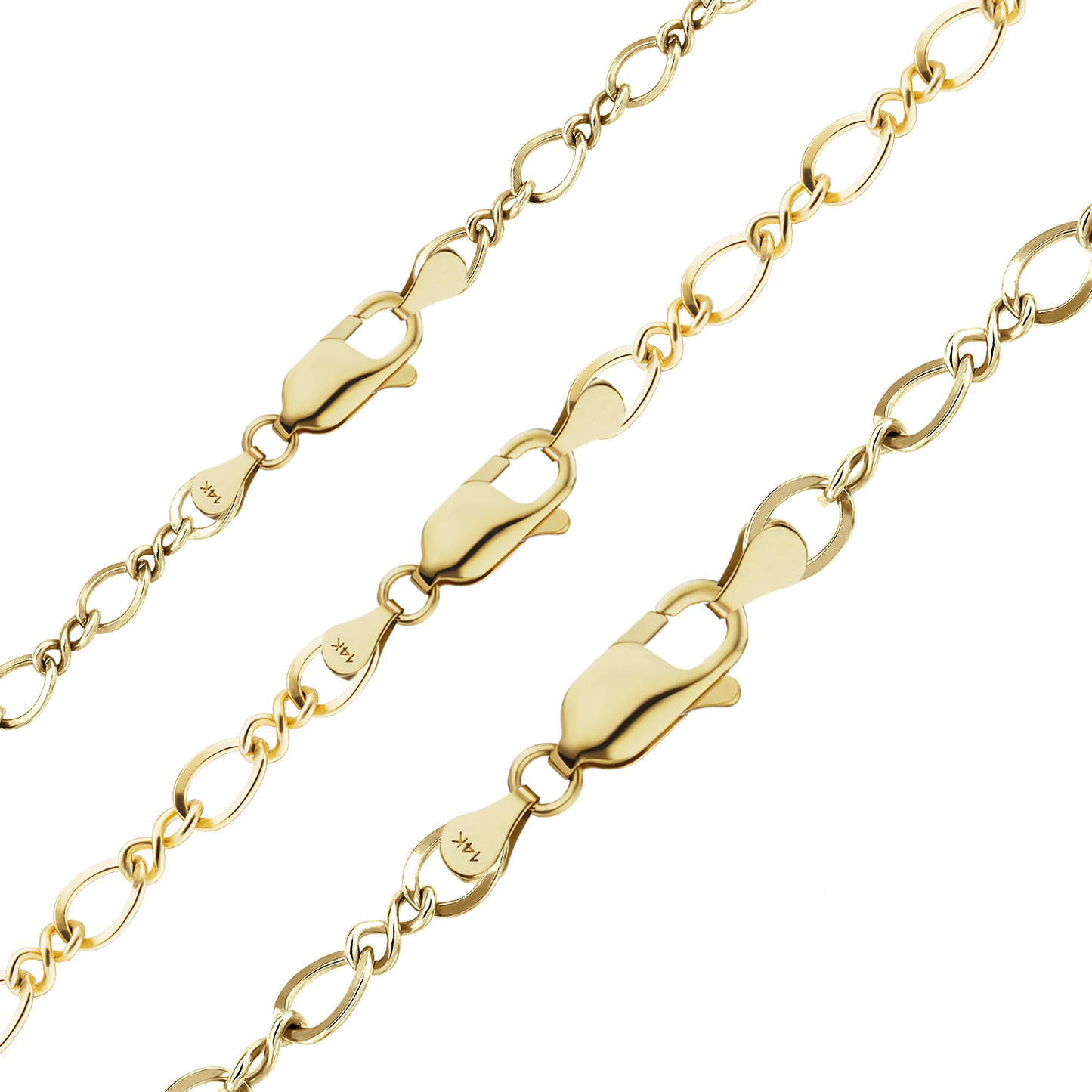 Armband in Form einer Acht aus 14-karätigem Gelbgold