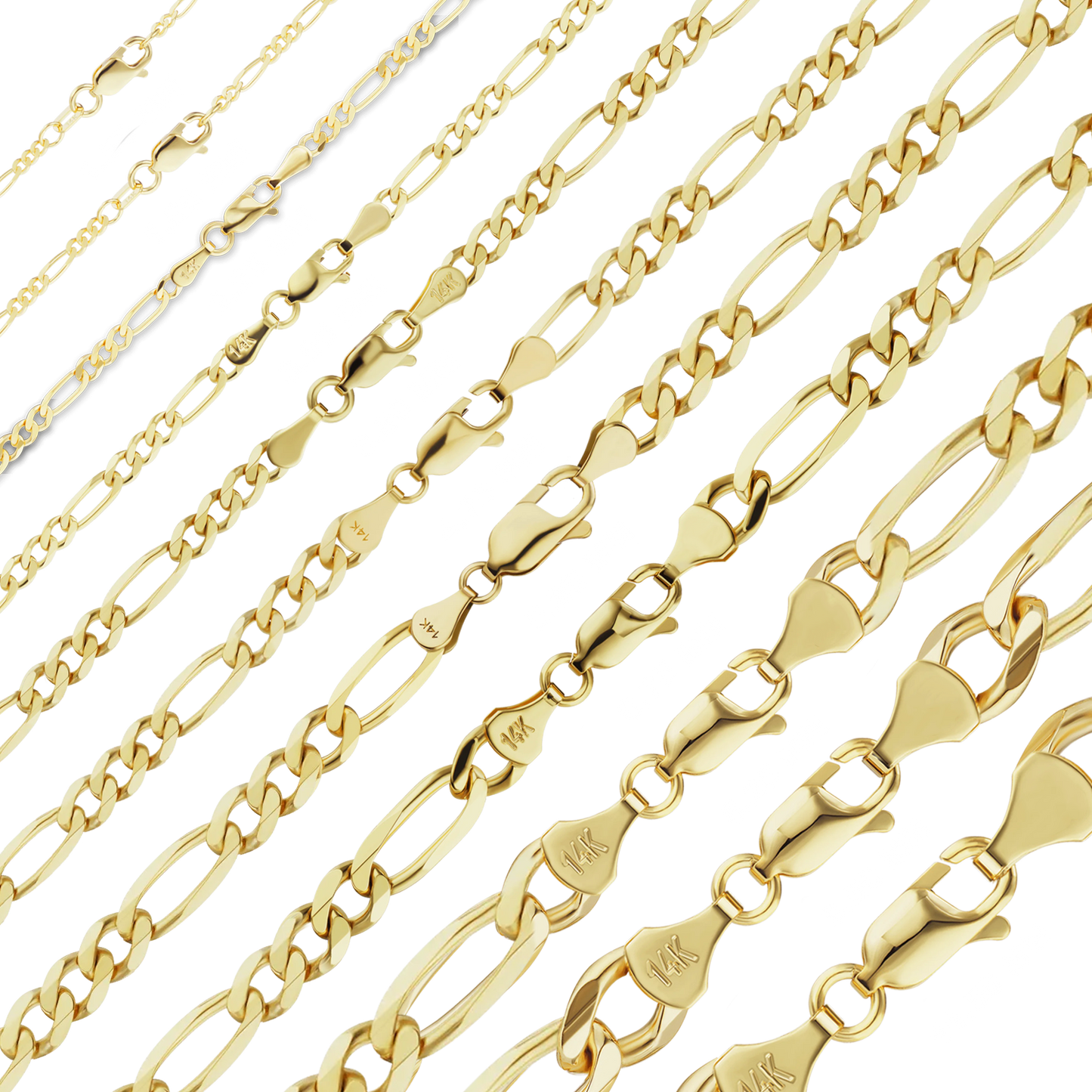 Klassisches Figaro-Armband aus 14-karätigem Gelbgold