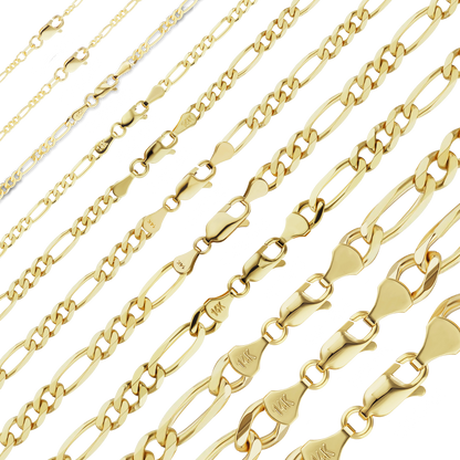 Klassisches Figaro-Armband aus 14-karätigem Gelbgold