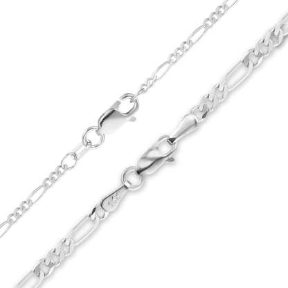 Klassisches Figaro-Armband aus 14-karätigem Weißgold