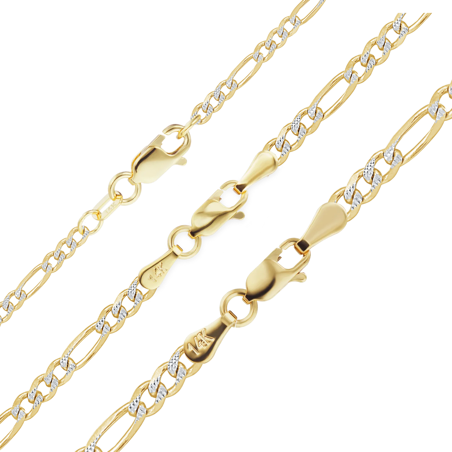 Klassisches Figaro-Armband aus 14-karätigem Bicolor-Gold