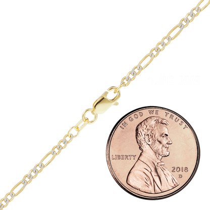 Klassische Figaro-Halskette, 14 Karat zweifarbiges Gold