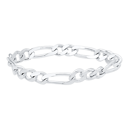 Klassischer Figaro-Kettenring aus Sterlingsilber