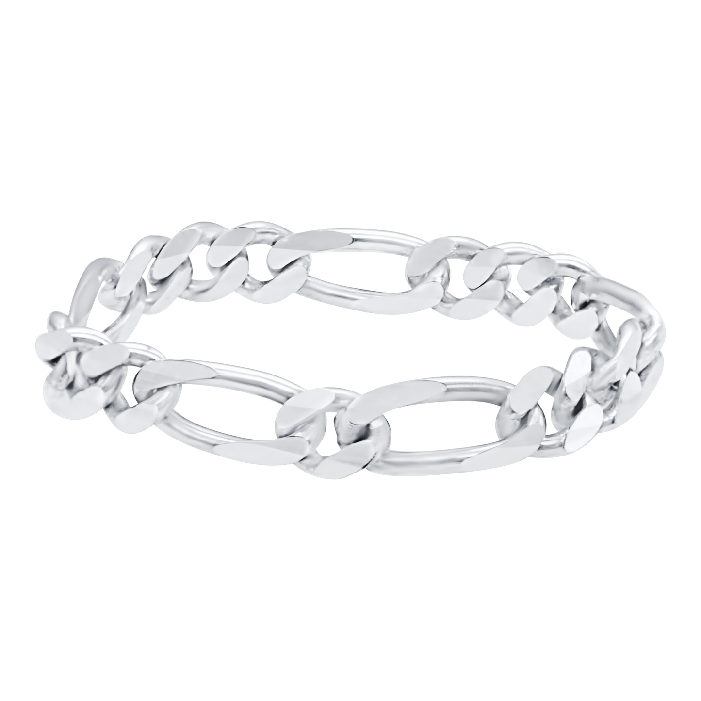 Klassischer Figaro-Kettenring aus Sterlingsilber