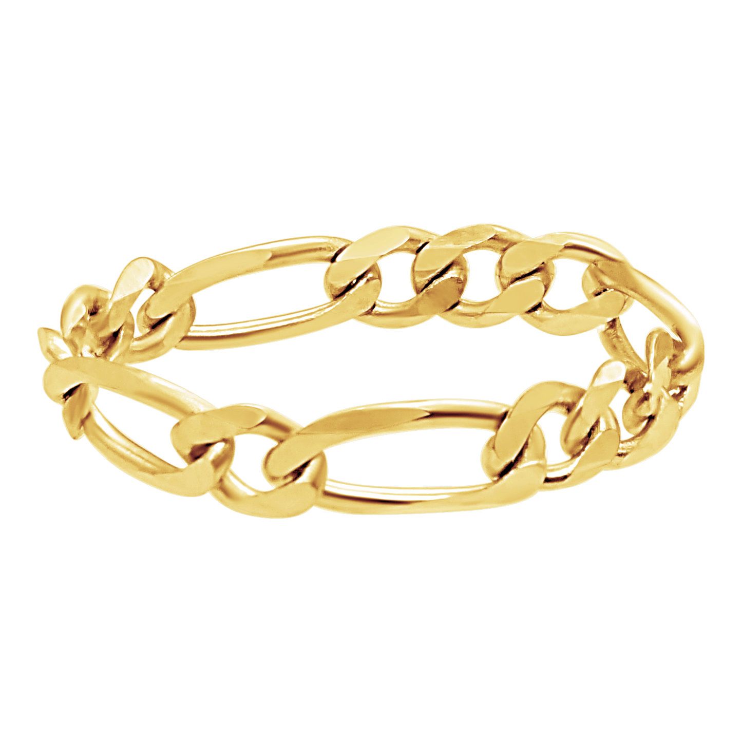 Klassischer Figaro-Kettenring aus 14-karätigem Gelbgold