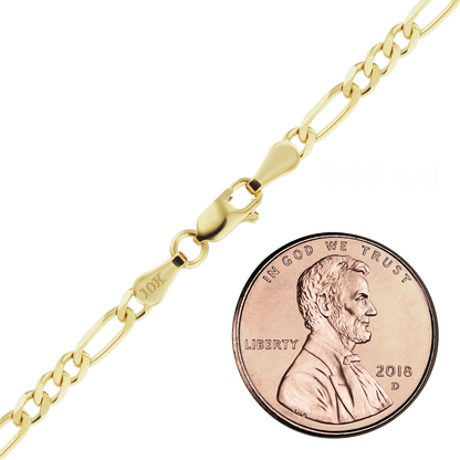 Klassisches Figaro-Armband aus 10-karätigem Gelbgold