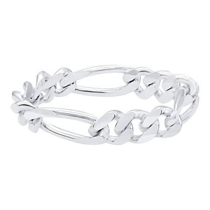 Klassischer Figaro-Kettenring aus Sterlingsilber