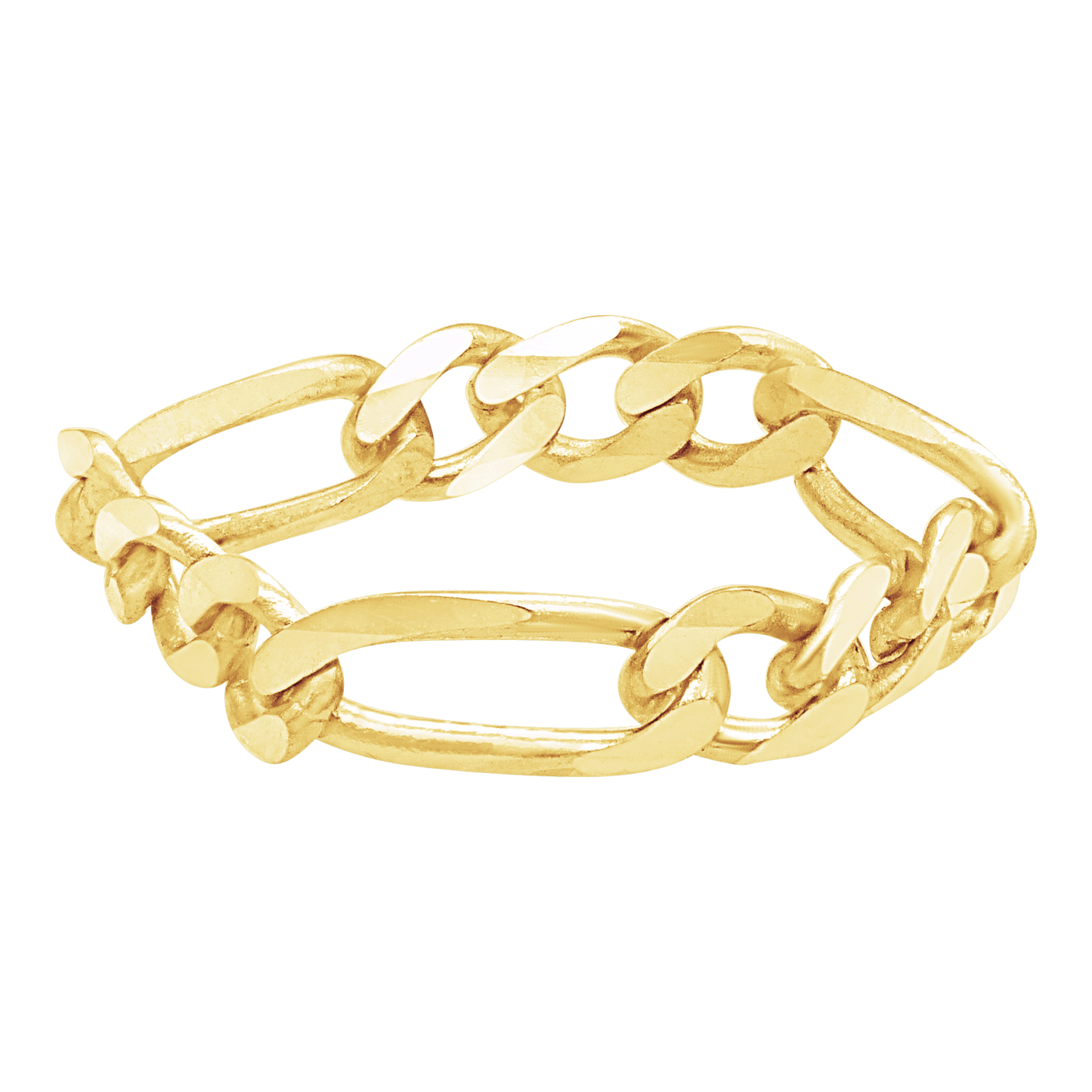 Klassischer Figaro-Kettenring aus 14-karätigem Gelbgold