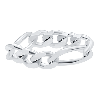 Klassischer Figaro-Kettenring aus Sterlingsilber