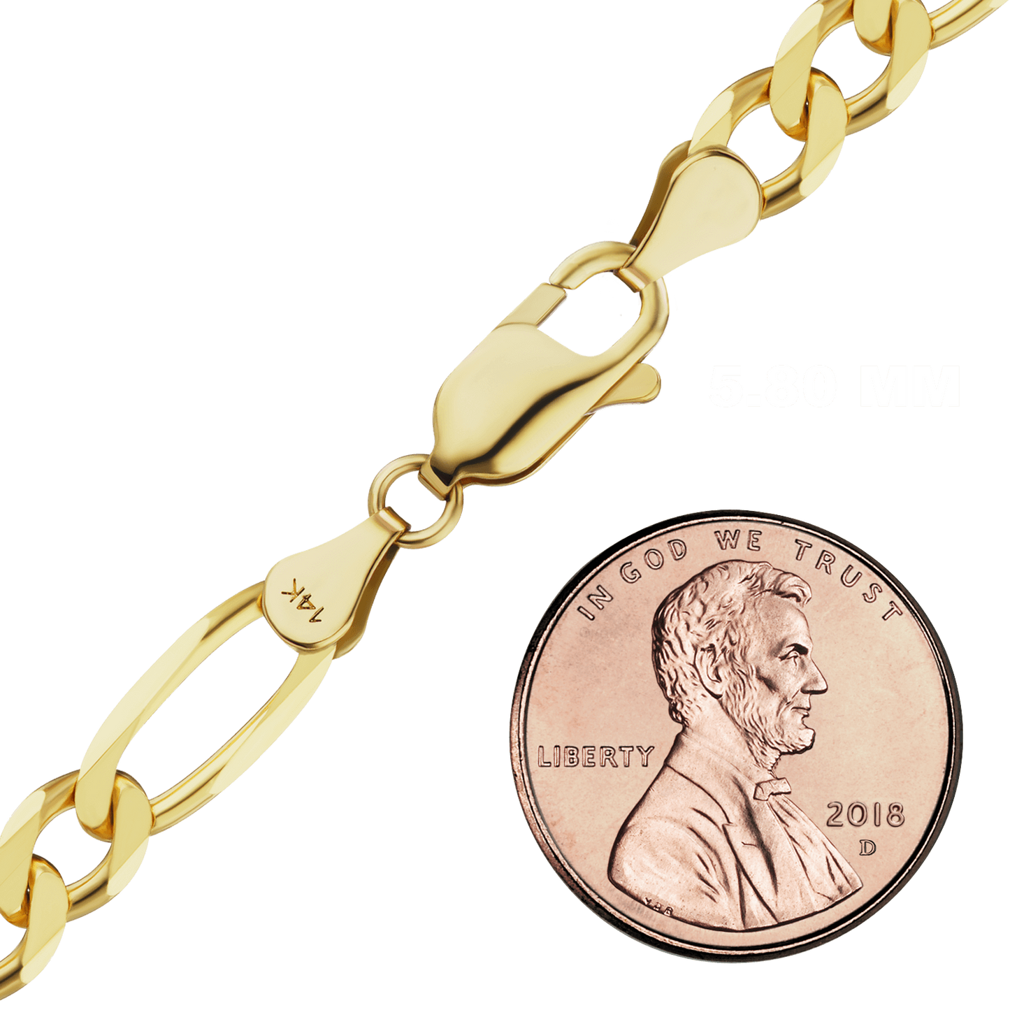 Klassisches Figaro-Armband aus 14-karätigem Gelbgold