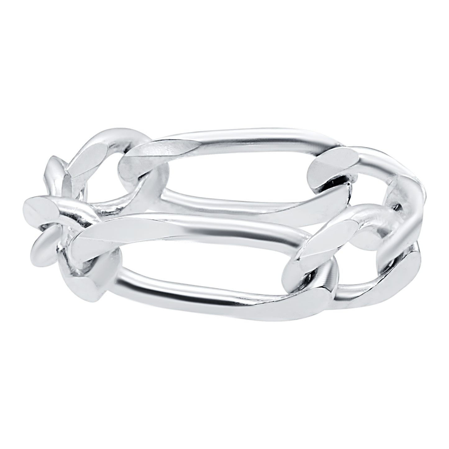 Klassischer Figaro-Kettenring aus Sterlingsilber