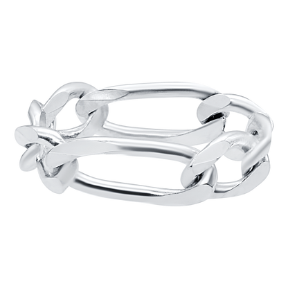 Klassischer Figaro-Kettenring aus Sterlingsilber