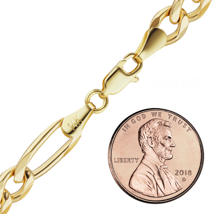 Klassisches Figaro-Armband aus 14-karätigem Gelbgold