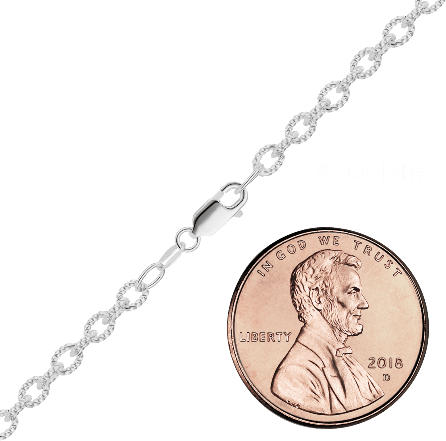 Elegante runde Kabelkette aus Sterlingsilber