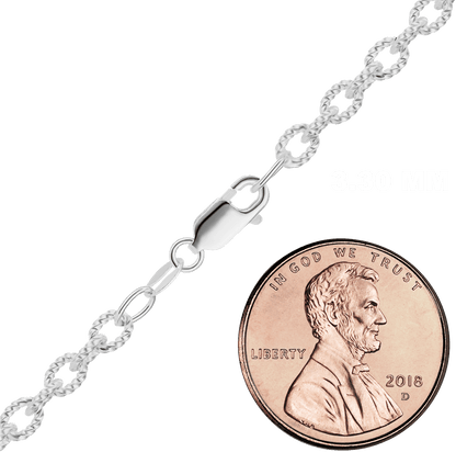 Elegante runde Kabelkette aus Sterlingsilber