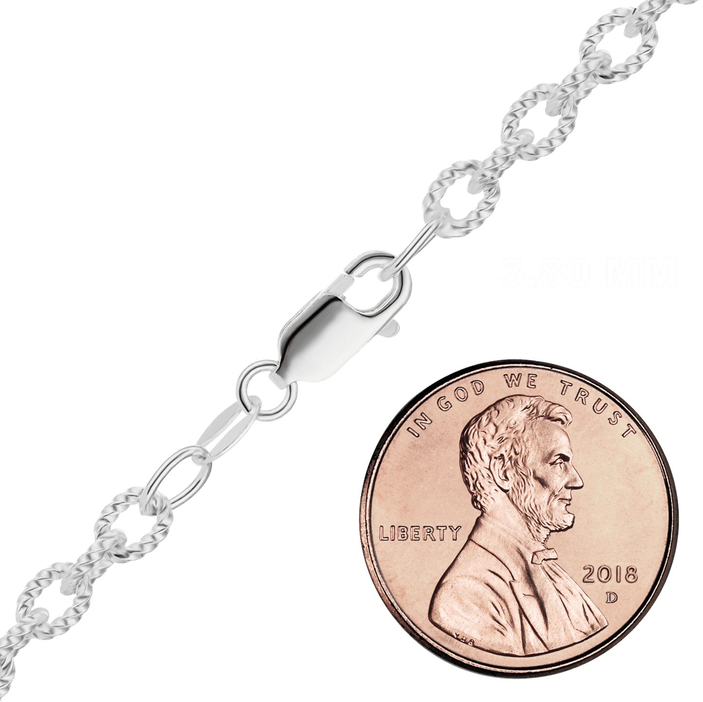 Elegante runde Kabelkette aus Sterlingsilber