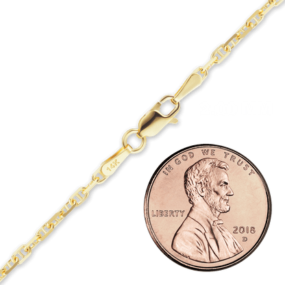 Anker-Seemann-Kabelkette aus 14 Karat Gelbgold