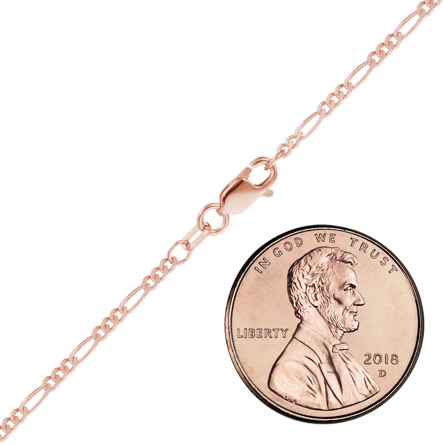 Klassisches Figaro-Armband aus 14-karätigem Roségold