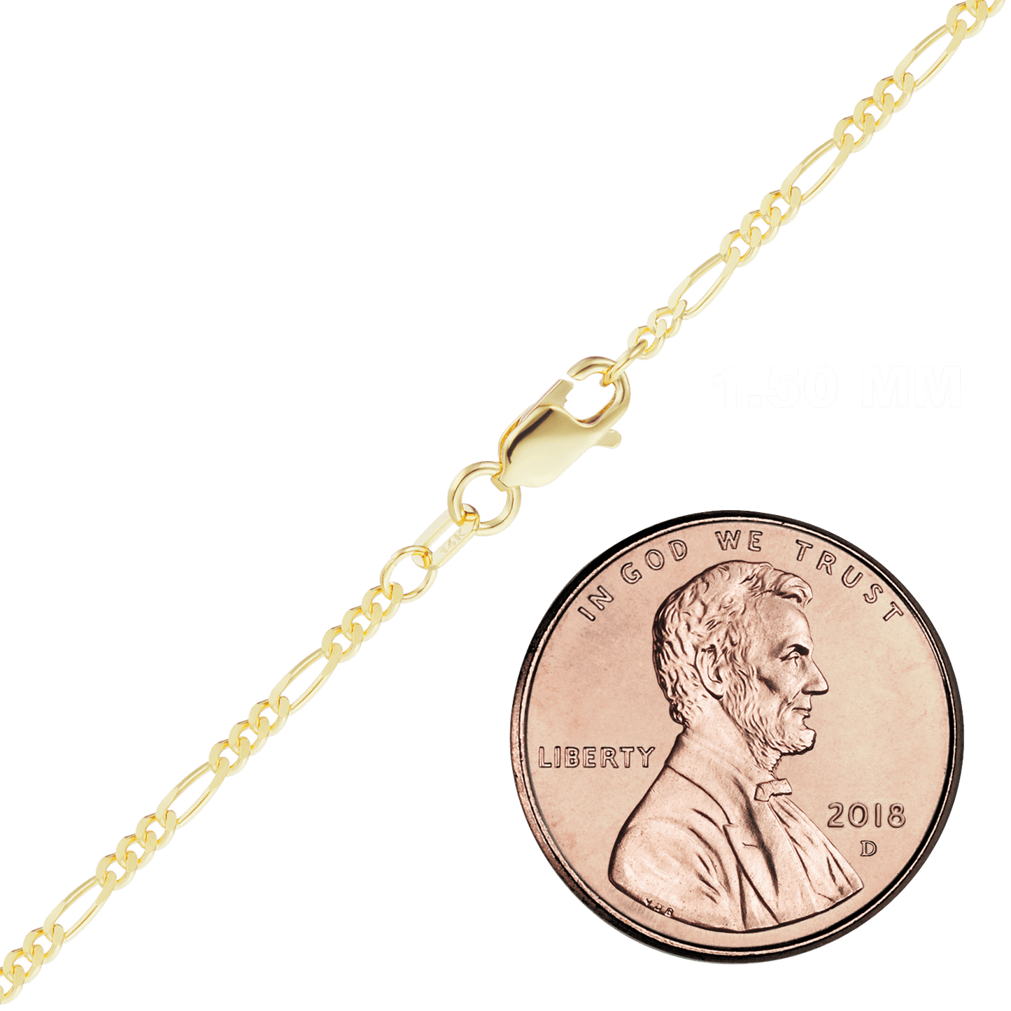 Klassisches Figaro-Armband aus 14-karätigem Gelbgold