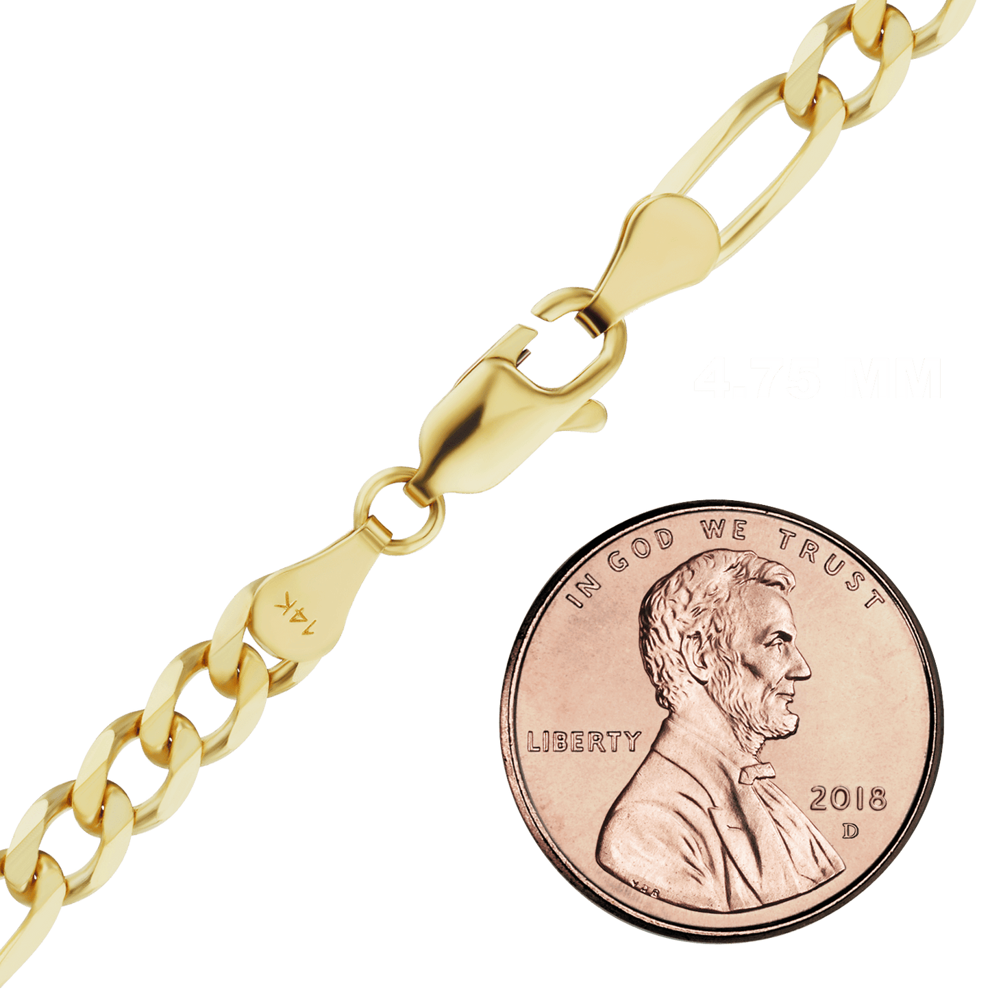 Klassisches Figaro-Armband aus 14-karätigem Gelbgold