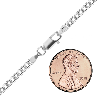 Klassisches Rolo-Fußkettchen aus Sterlingsilber