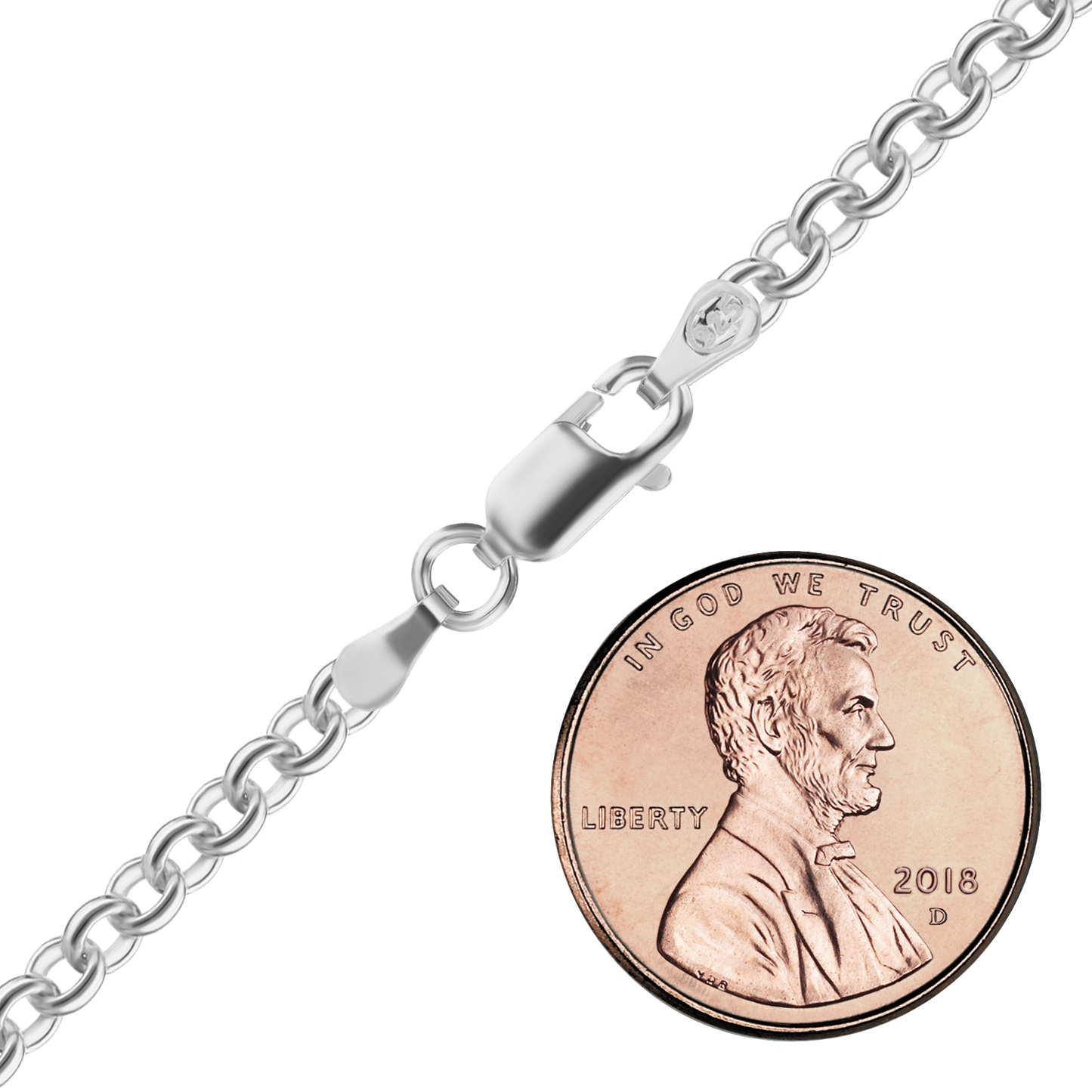 Klassische Rolo-Halskette aus Sterlingsilber